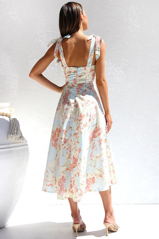 Tie-Strap Midi Swing Dress