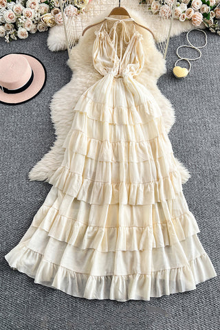 Halter Tiered Maxi Dress