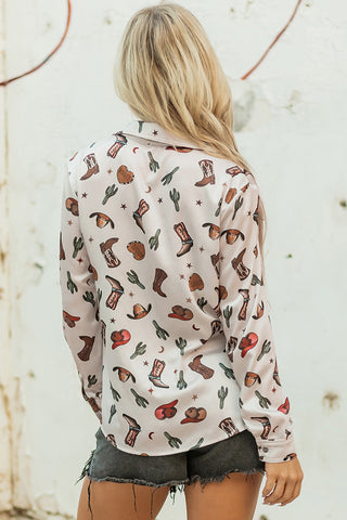 Patterned Button-Up Shirt