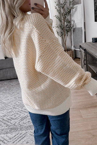 Button-Accented Knit Sweater