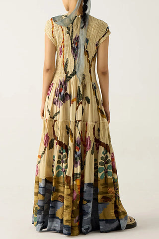 Floral Smocked Casual Dress