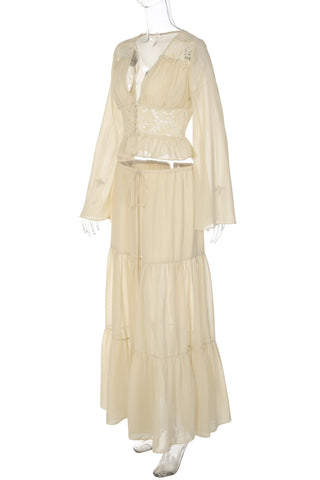 Elegant Lace Skirt Set