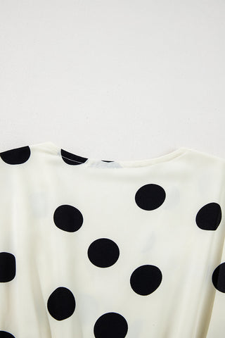 Polka Dot Puff Sleeve Midi Dress