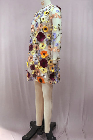 Floral Embroidered Casual Dress