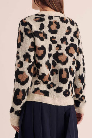 Leopard Print Button-Front Cardigan
