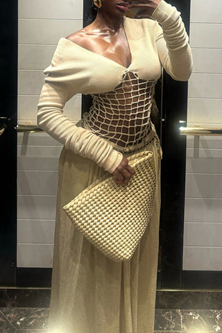 Elegant Mesh Design Casual Dress