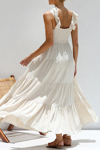 Ruffled Strap Maxi Dress