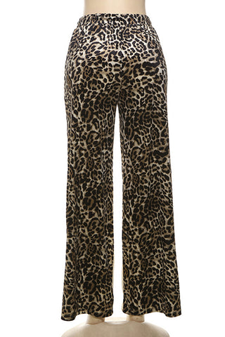 Stylish Wide-Leg Patterned Casual Pants