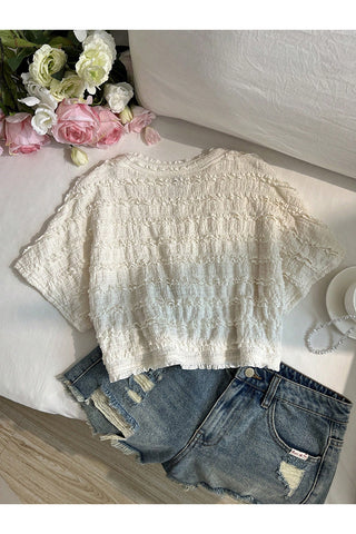 Textured Layered Crop T-Shirt
