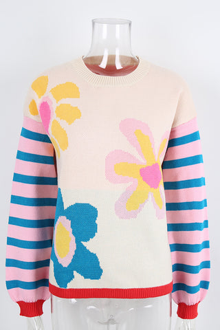 Floral Patterned Sweater