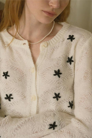 Patterned Button Cardigan