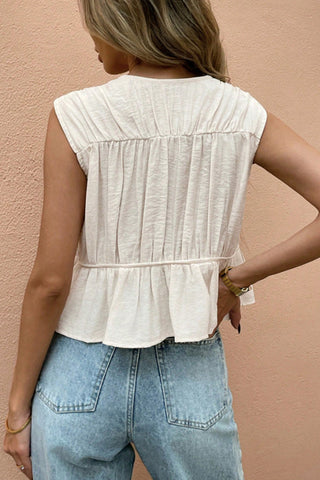 Tie-Front Peplum Tank Top