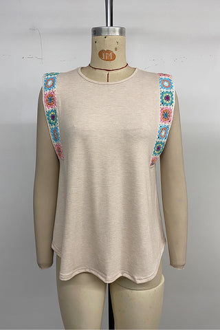 Sleeveless Crochet Strap Tank