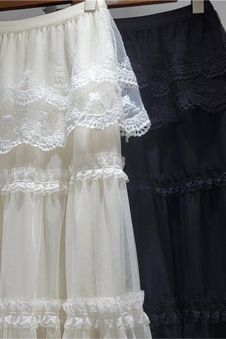 Layered Lace Maxi Skirt