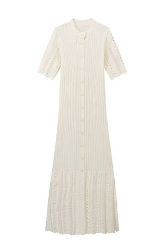 Button-Front Casual Midi Dress