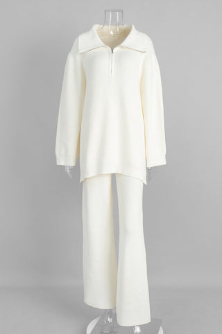 Zip-Up Relaxed Pants Set