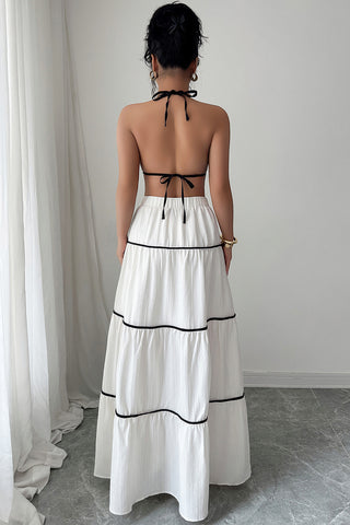 Striped Casual Maxi Skirt Set