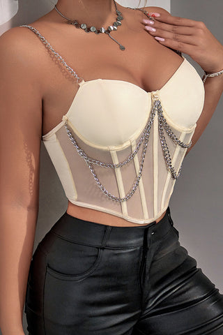 Chain Embellished Bustier Camisole