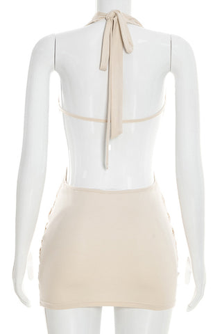 Draped Halter Casual Dress