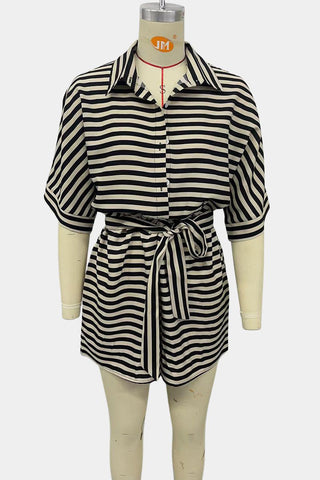 Striped Tie-Waist Romper