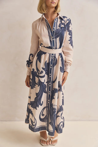 Floral Button-Down Shirt Dress