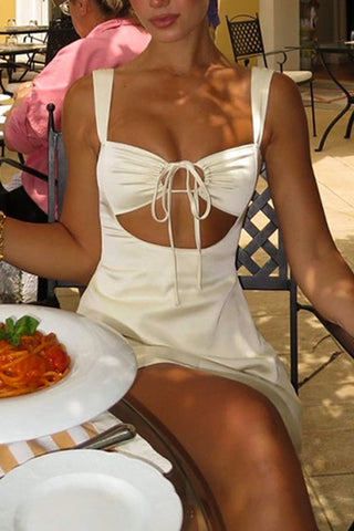 Tie-Front Casual Mini Dress