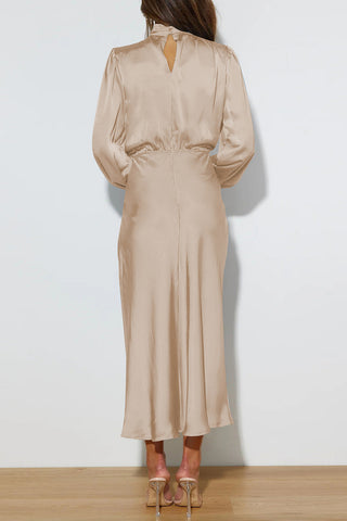 Elegant Long-Sleeve Midi Dress