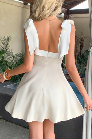 Tie-Strap Casual Mini Dress