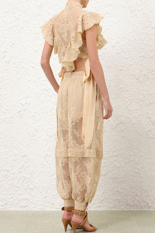 Elegant Ruffle Lace Blouse