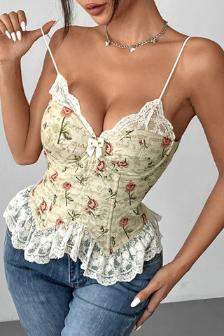Lace-Trim Floral Camisole