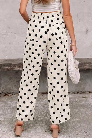 Polka Dot Patched Pocket Pants
