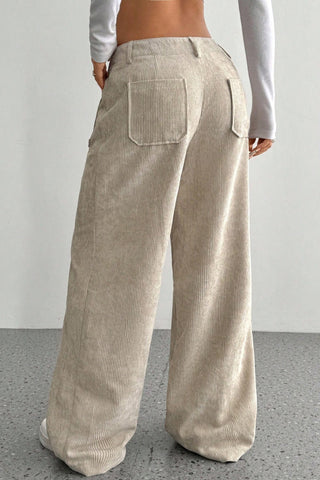 Wide-Leg Casual Pants with Pockets