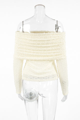 Off-Shoulder Textured Tank Top