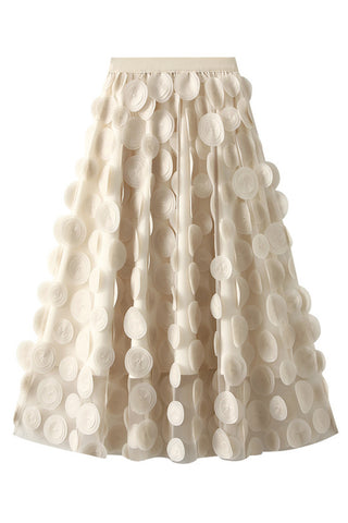 Textured Circle A-Line Skirt