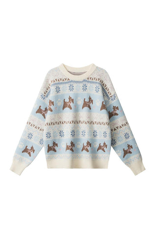 Cozy Knit Sweater with Playful Patterns