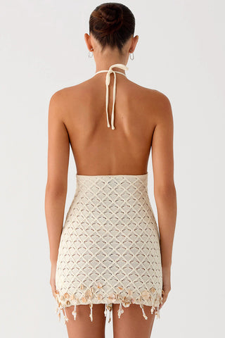 Halter Neck Crochet Cover-Up Dress