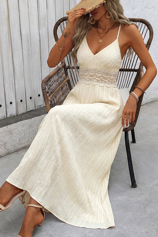 Sleeveless Lace Maxi Dress