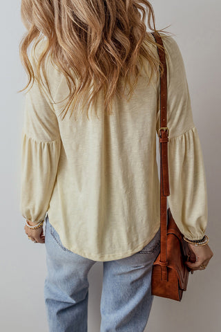 Gathered Sleeve Casual Blouse