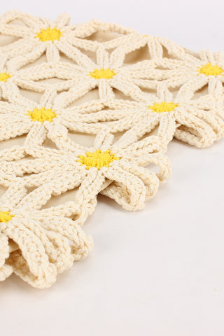 Crochet Floral Tote Bag