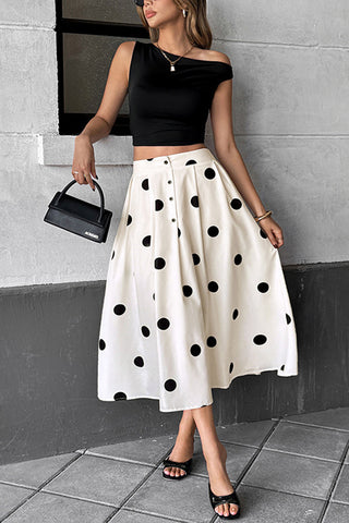 Polka Dot Midi Skirt