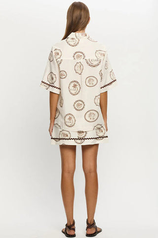 Paisley Print Shirt and Mini Skirt Set