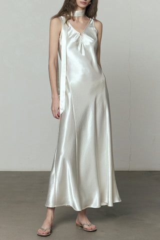 Sleeveless Casual Maxi Dress with Twist Detail