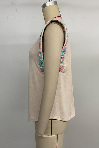 Boho-Style Sleeveless Tee