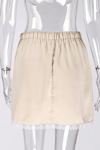 Lace-Trimmed Mini Skirt