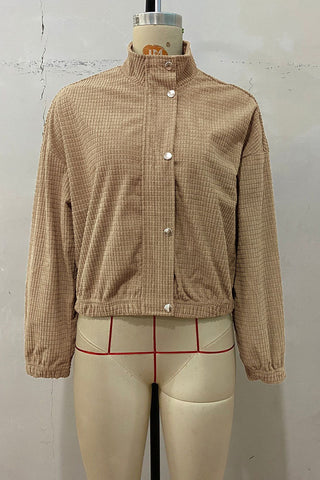 Casual Textured Zip-Up Jacket