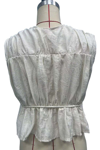 Tie-Front Peplum Tank Top