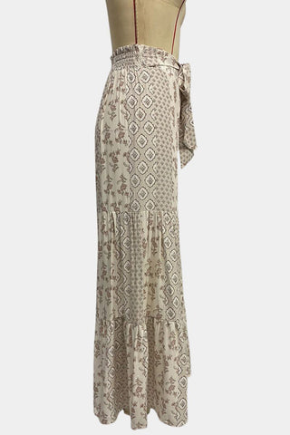 Wide-Leg Printed Casual Pants