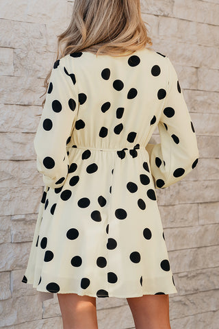 Polka Dot Puff Sleeve Midi Dress