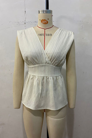 Sleeveless Wrap Peplum Top