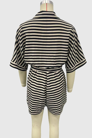 Striped Tie-Waist Romper